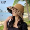 8208 NIEUWE BOW SUNSHADE HAT KINDEREN ZWART RUBBER BIG EAF FISHERMAN HAT Zomer Fashion Face Covers Dover Lege Sunscreen Hat