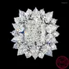 Cluster Rings 2024 Radian Cut Artificial White Diamonds 925 Silver Ring Set With High Carbon Versatile Luxury And For