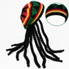 BERET PUNK UNISEX CAPPO CRAID CRAIDA GIAMAICAN BACCHIO RASTA BEanie Cappelli Hip Hop Cap Dreadlocks Wig Abito Caribbean Fancy