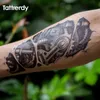 Tatuering Överföring Tillfälliga tatueringar 3D Black Robot Mechanical Arm Fake Transfer Tattoo Stickers Het Sexiga coola män Spray Waterproof Designs C058 240427