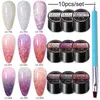 Lakier do paznokci lilitute 10pcs/zestaw 7 ml nici Pearl Shell Gel Lakier do paznokci 9D Kot Magnetyczny żel do paznokci Glitter Vernis Półprzepustny paznokcie gracz UV żel Y240425