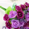 Fleurs décoratives 21heads simulation rose Rose artificielle strass de mariée bouquet de mariée de jardin décor de table d'accueil el