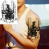 Trasferimento di tatuaggi tatuaggi temporanei di leone nero grande per uomini adulti adulti cavaliere ala realistica fresca tigre falsa adesiva tatuaggio tatuaggio braccio taatoos 240427