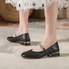 Casual Buty plus size eleganckie eleganckie Mary Janes Chunky Obcasy Solidny wypoczynek Zapatos Mujer poślizg na okrągłym paleniu nisko chaussures femme