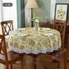 Table Cloth Top Sale PVC Waterproof Oil-proof Tablecloth Printed Round Wedding Party Decor Home Dining Lace Cover