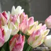 12PCS/LOT Hurtowa druk 3D Prawdziwy dotyk sztuczne tulipany Wysokie symulacja lateksowe kwiaty Tulip Fałszne wesele dekoracyjny Tulip 240415