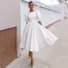 Spring And Summer Solid Color Slim Fit Womens Dress Fashionable Sexy Large Swing Short Sleeve Midi