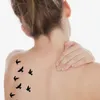 Transferencia de tatuaje unisex Sticker Body Art Black Tattoo Waterproof para unisex sexy removible Flying Bird Transfer para unisex 240427