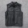 Giubbotti da uomo gilet black motociclista moto moto hip hop whitcoat maschio giacca senza maniche in pelle facrinata