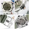 Designer Watch Luxury Automatic Mechanical Watches 15720 Series 42 Diameter Army Green Dial Rostfritt stål Material Mens Full Set Movement Wristwatch