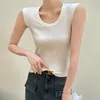 Ethnic Clothing WQM Korean Style Spring And Autumn Clothes Front Sleeveless T-shirt Women's Bottom Shirt Suit Top Design Cut Shoulder Vest