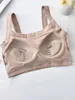 Bras Pure Cotton Band Back Back Ladies Underwear Integrated Fixed Breast Wrap Tube Top Gatched Sports