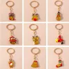 Keychains Lanyards Mode Weihnachten Weihnachtsmann Santa Claus Deer Schneemann Keychain Festival Geschenke für Frauen Männer Auto Schlüssel Handtasche Anhänger Keyrings Accessoires