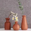 Vaser 1pc ebenholts trä vas vardagsrum torkade blommor växter massivt trä potten hemmakontor skrivbord dekoration tillbehör