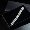 20 mm 3 rzędy Diamentowej Bransoletki z 18 -karatowego złota 925 Srebrny lodowany mrożony diamentowy łańcuch kubański Moissanite dla mężczyzn