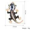 Broszki kryształowy jaszczurka dla kobiet urocze modne piny zwierzęce letnie lśniący biżuteria akcesoria dla dzieci