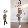 Tracksuits voor dames herfst Elastic Fitness Sports 2-delige naadloze yogaset voor dames korte mouwen Crop Top Fitness Gym Running been oefening sportkleding 240424