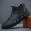 Zapatos casuales botas de cuero para hombres moda al aire libre al aire libre de tobillo de lujo 2024 en bd23085