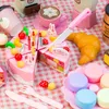 Toy de juguete Food Coffee Girl Simulation Juguetes Cake Pastel Fingend Play Juego de té Utensilios cortantes para niños Regalos de cumpleaños de la casa 240423