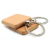 Tags 20pcs 40 mm en bois vide en bois de clés de clés tags clés anneau rectangulaire de gravure clés id de clé de bricolage gravé