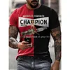 Men's T-Shirts New Mens Summer 3D Martini Printed T-shirt Sled Leisure Street Clothing Fashion Letter Printed Retro T-shirt and Top J240426