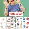 Tatuaż Transfer 10pcs/zestaw tłumaczenie Tattoos Cartoon Anime Naklejki Tymczasowe dzieci