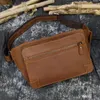 Rugzak 2024 Vintage Fanny Pack Men Women Designer Taille Bags Cowhide Crazy Horse Crossbody Body Small Sporty Mini