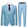 Männer Blazer Hochzeit 2 Anzug 3 Stück Set Elegant Luxus Full Jacket Weste Hosen Design Neueste Business Slim Fit Coathose 240422