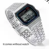 시계 밴드 CASIO SGW400 F91W F84 F84 F105/108/A158/168 AE1200/1300 고품질 18mm 스테인리스 스틸 손목 대역 240424