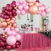 Decorazione per feste 92pcs Burgundy rosa in oro rosa rosa chiaro metallico in pallone in pallone kit arco di ghirlanda per bambini compleanno baby shower