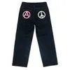 Jeans maschile y2k in stile americano nuovo cane da corsa graffiti jeans atmospt strt tendenza versatile gamba dritta sciolta larga pantaloni casual h240425