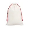 Shopping Bags DHL50pcs Sublimation DIY White Blank Linen Christmas Holloween Drawstring Bag