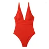 Women's Swimwear One Piece Swimsuit Women Solid Backless Push Up Bathing Suits Beachwear Female Low Price Monokini