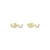 Orecchini per borchie 2024 Gold Color Fashion Minimal Delicate Gioielli Micro Pave CZ Tag del rettangolo geometrico Clear Cluster Earrar