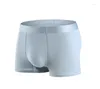 Sous-vêtements pour hommes sous-vêtements pour quatre coins moyens moyens de taille à la taille houstouflée ultra mince Boxer en soie de glace