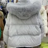 PA Home Originele Designer Dames Down Jacket Parkas Brand Mode losse verdikte korte Fox Big Fur Collar White Duck Down Outerwear Coats Outdoor Hooded Down Jacket