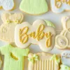 Mögel baby födelsedagskakan stämpel embriser cutter akryl fondant socker hantverk kakor skärare bakform diy bakning kex bakverk mögel