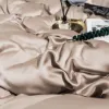 Sets Sondeson Luxe 100% Silk Beauty Beddengoed Set 25 Momme Silk Deksel Cover Flat Bladen Bed Linnen kussensloop voor volwassen bed Set 4pcs