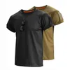 Tactical T-shirts Mens Summer Quick Dry Zipper O-Neck Three way Breathable Tactical Camping Hiking Fishing Climbing Fast Running Sports T-shirt 240426