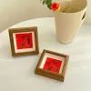 Brädor 1pc/Lot Wood Photo Frame 4Inch Square Picture Frames Wall Hanging Holder Chinoiserie Decoration Custom Home Bedroom vardagsrum