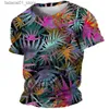 T-shirt maschile Maglietta estiva Hawaiian Mens 3d Coconut Tree Stampa corta Top Casual Casual Oversize T-shirtq240426