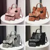 Shoulder Bags 3pcs/set Fashion Women Handbag Beads Tassel Totes Female PU Leather Girls Large Solid Capacity Clutch Bucket