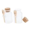 Butelki do przechowywania kąpiel solna 200 ml plastikowy pusty szklany butelka kremowa pojemnik z łyżką korkową komórkową uszczelnienie domowe łazienka