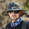 9018 Utomhusfiskare Hat Leisure Jungle Round Edge Net Hat Mountaineering Fishing Camo Benni Hat