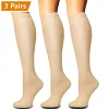 Chaussettes 3 paires COMPRESSION CHEUES GAUNE Varicose Haute Veines Baskings Men Women Sport Chauques anti-fatigue Relief de la douleur Compression Stockings