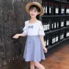 Dresses Summer Kids Dresses for Girls Stripe Dress Children Cotton Teenagers Princess Girls Clothes Birthday Dress 5 6 8 10 12 14 Years