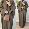 Etnische kleding Dubai Abaya Open Cardigan Moslimvrouwen Shiny Glitter Bat Sleeve losse jurk Turkije Kaftan Arabisch Kimono Robe Eid Ramadan