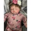 Puppen 20 '' 49 cm süße wiedergeborene schlafende Babypuppenmädchen Rosalie mit handgewurzelten braunen Haaren