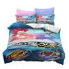 Uppsättningar 3D -tecknad film Beyblade Burst Bedding Set Queen King Size Soft Däcke omslag Kudde Set Home Textile For Children Boys Girls Gift