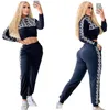 Navel exposed sexy Tracksuits Women Two Piece Sets Pants spring Rome Outfits Casual hoodies Top and jogging pants Suits Set